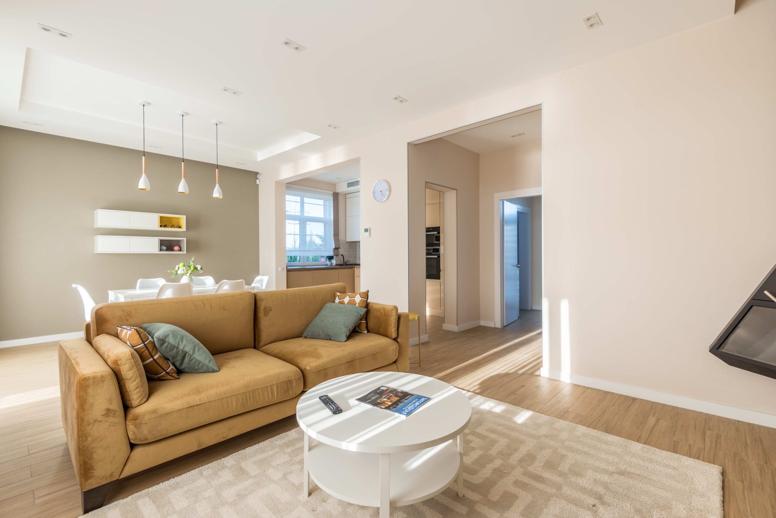 Bright interior of a home being considered for purchase as part of a pre-purchase mold inspection.